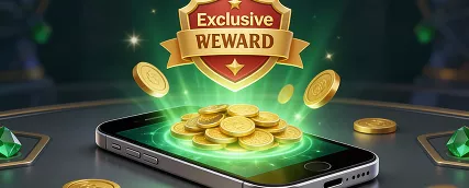 HeroSpin exclusive reward bonus screen with coins