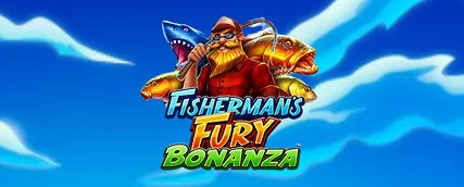 HeroSpin Fisherman’s Fury Bonanza slot game banner with fishermen